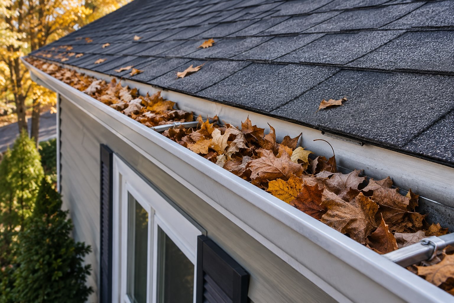 Home clogged gutters