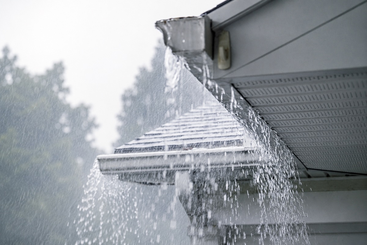 Home overflowing gutters