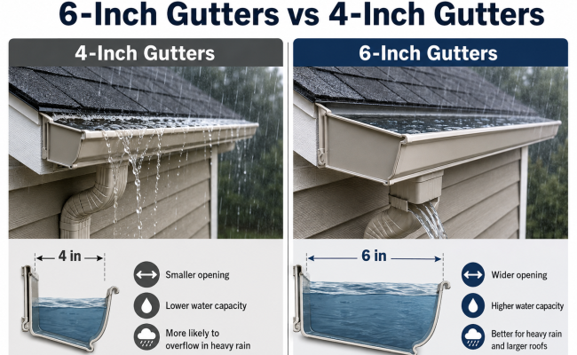 If you need 6 inch gutters, contact the Greenville 6 inch Gutter experts at SureFlow Gutters, LLC.